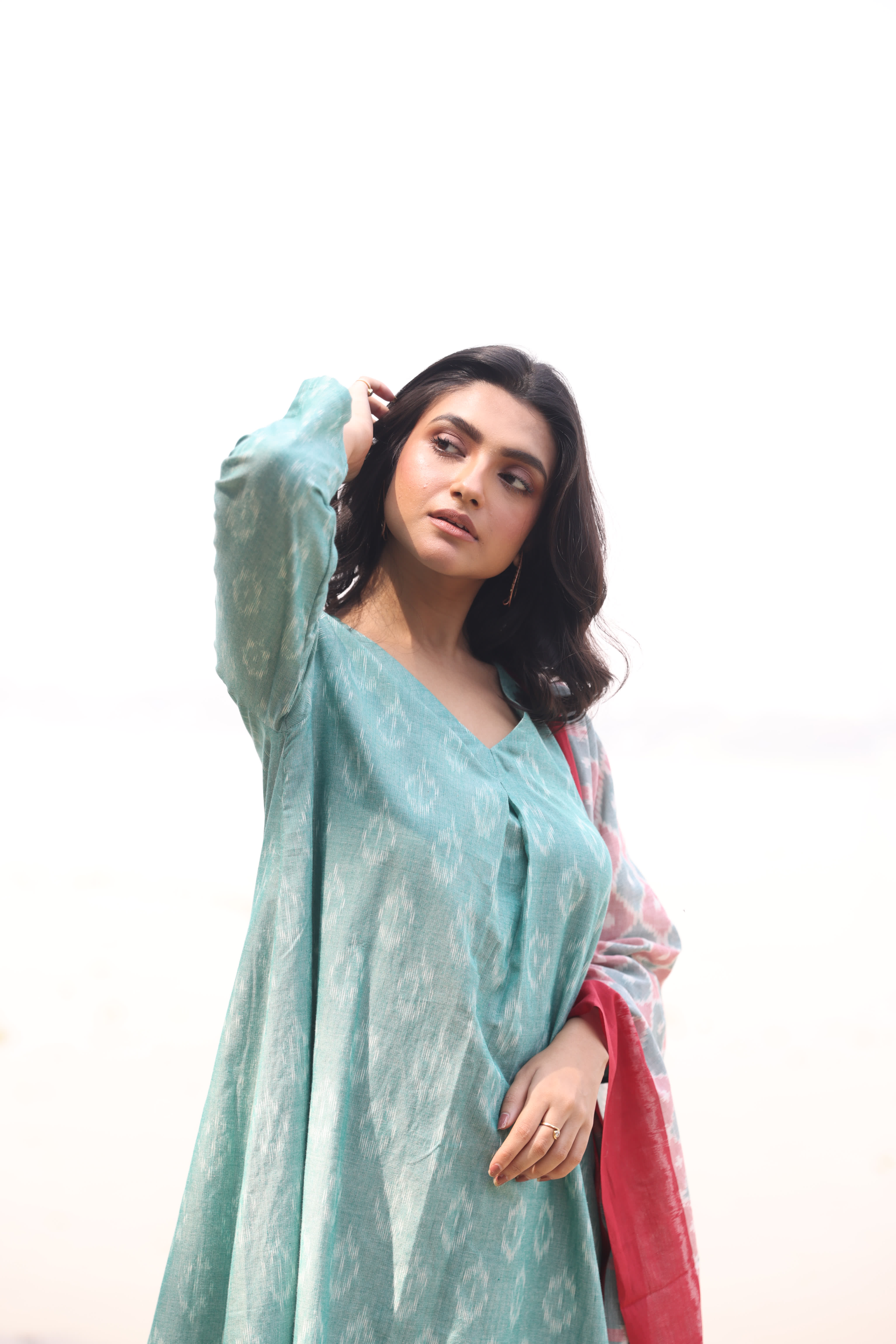 Sahaj - Mint (Ikat Handloom Cotton)