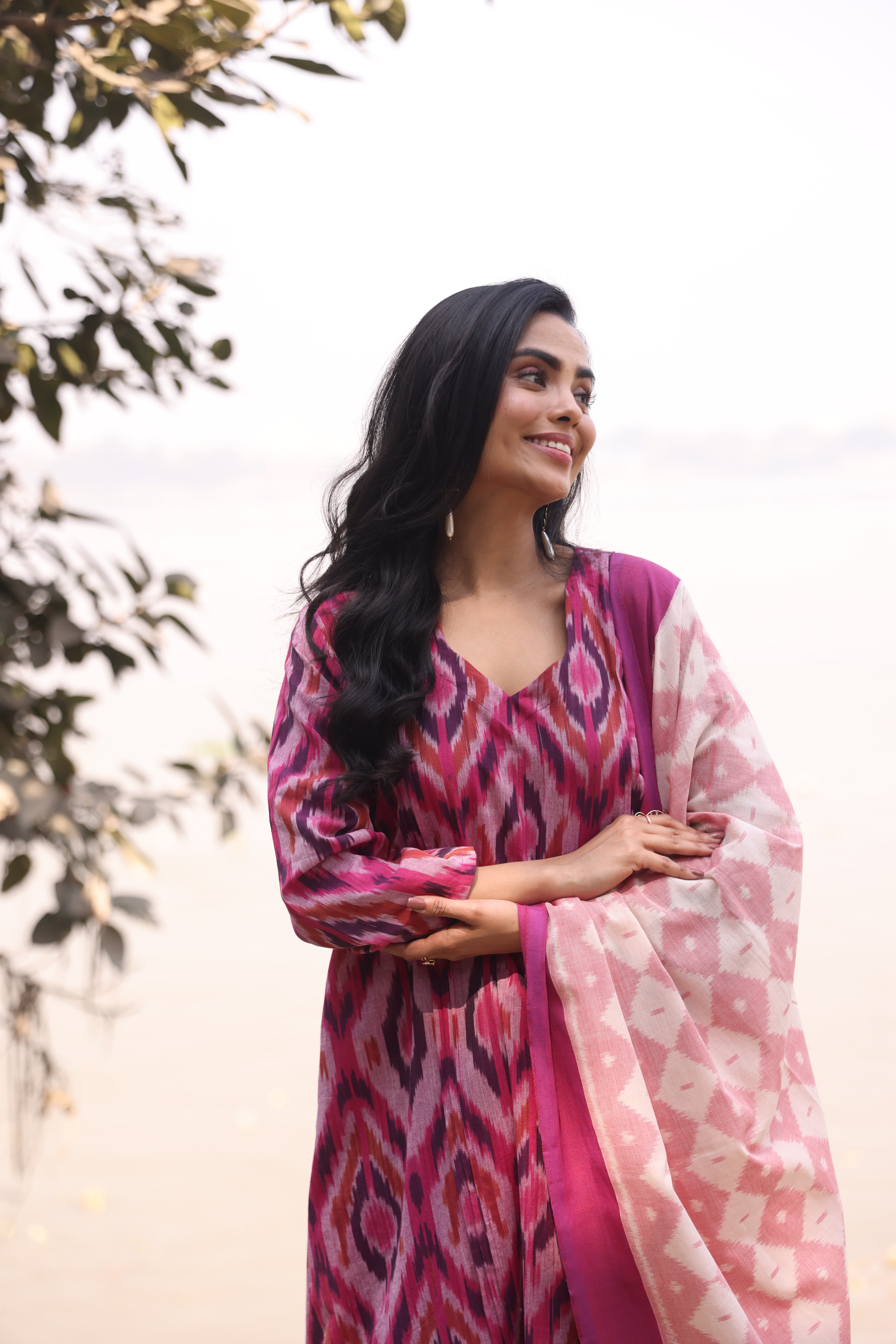 Sahaj - Magenta (Ikat Handloom Cotton)