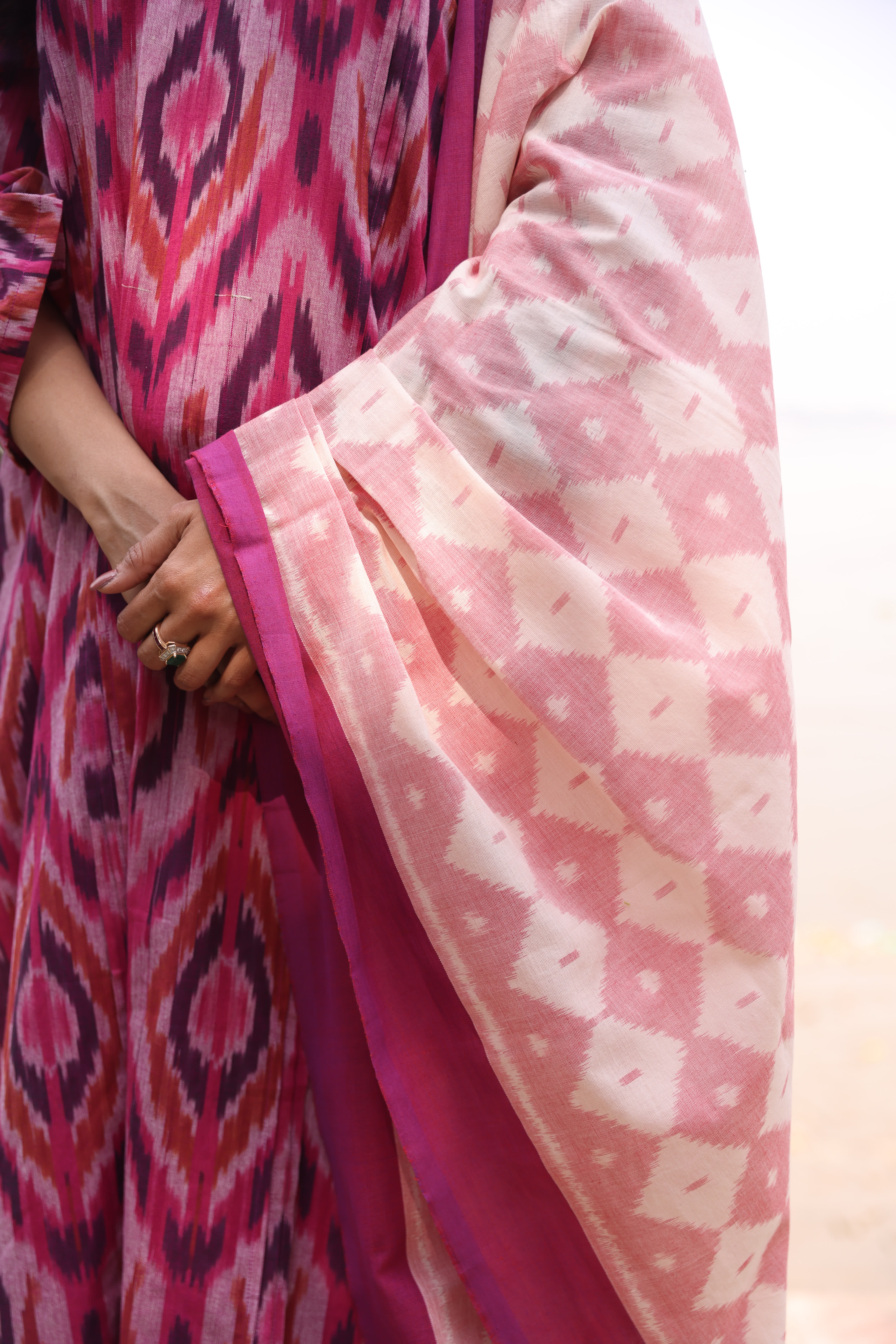 Sahaj - Magenta (Ikat Handloom Cotton)