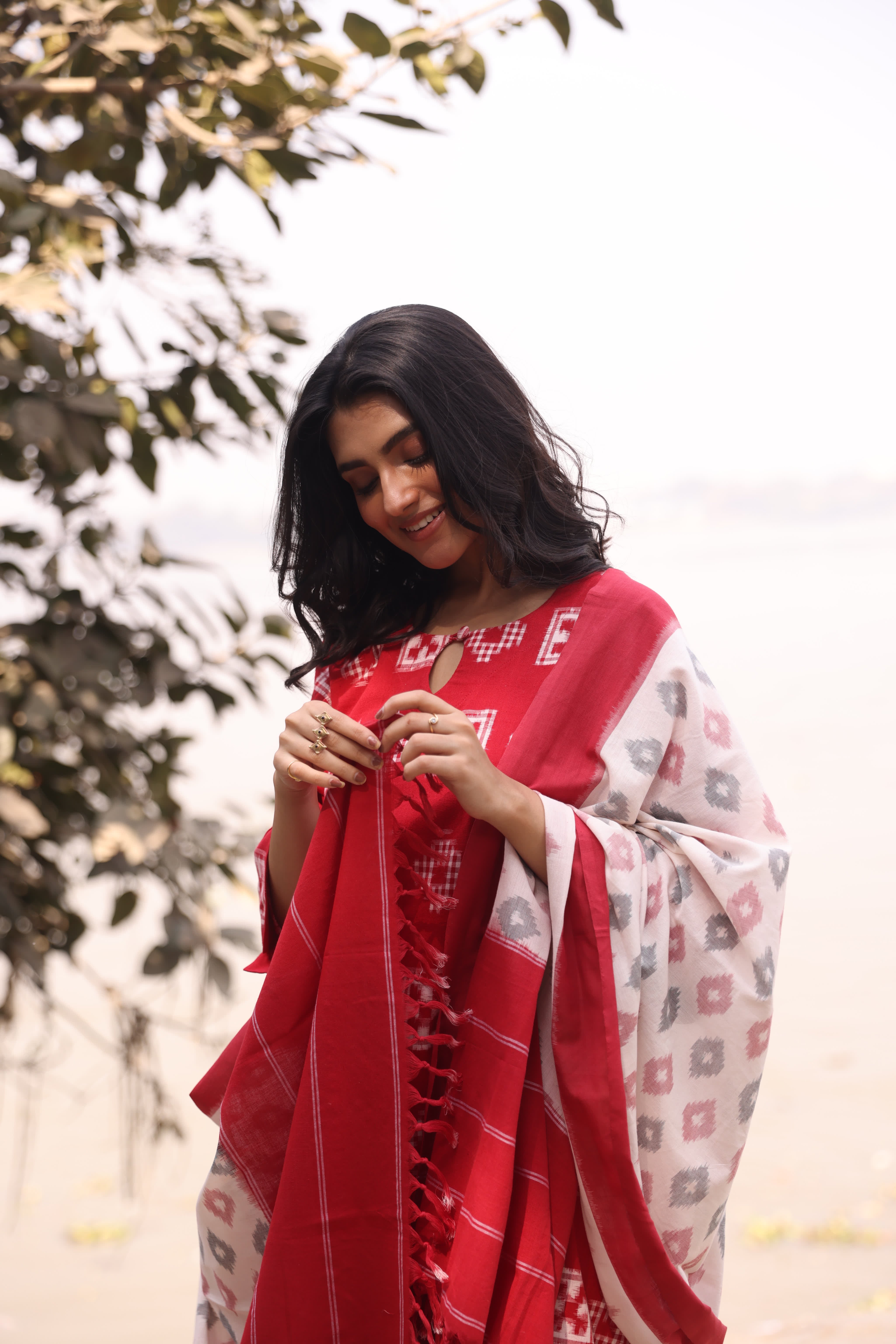 Sahaj - Red (Ikat Handloom Cotton)