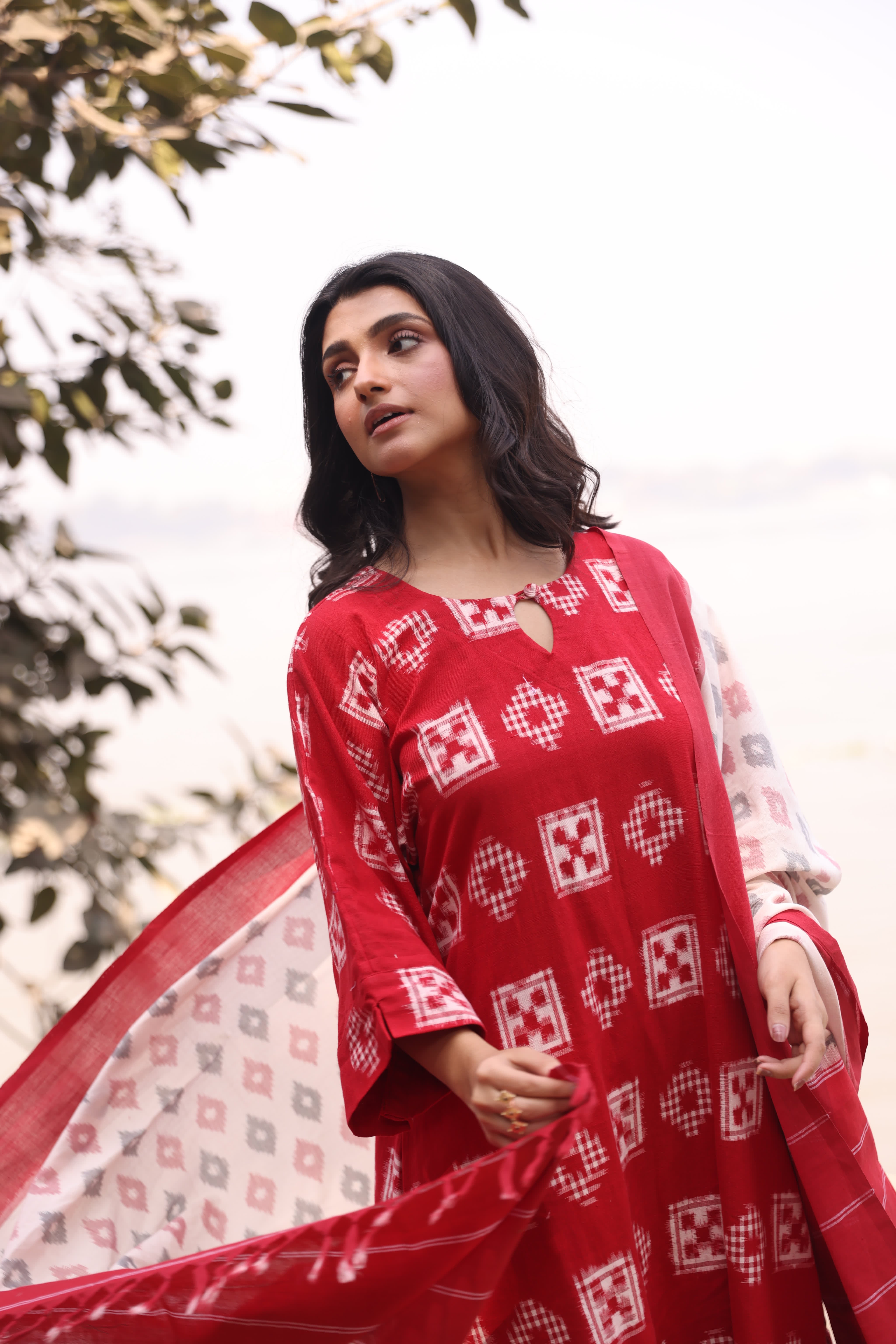 Sahaj - Red (Ikat Handloom Cotton)