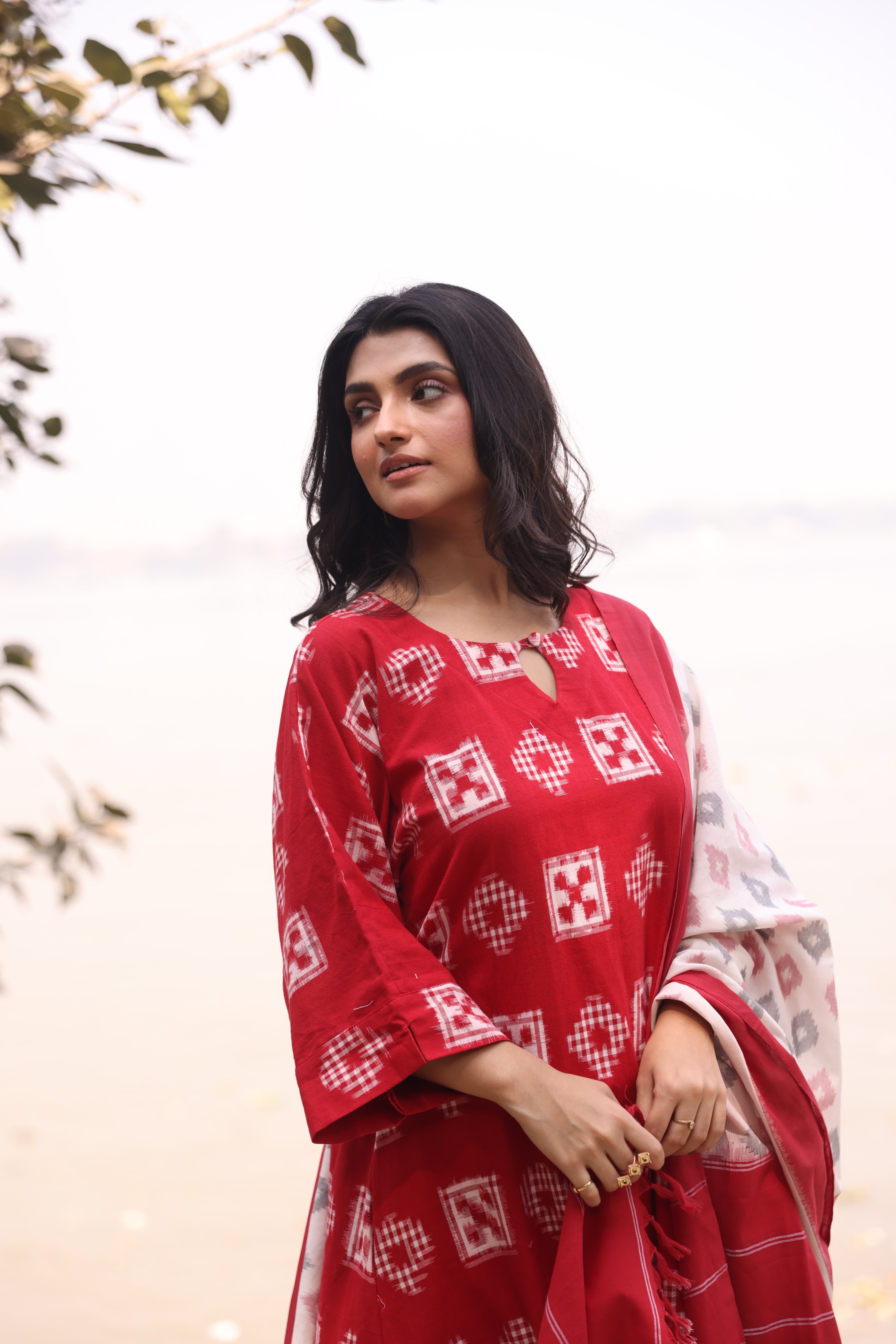 Sahaj - Red (Ikat Handloom Cotton)