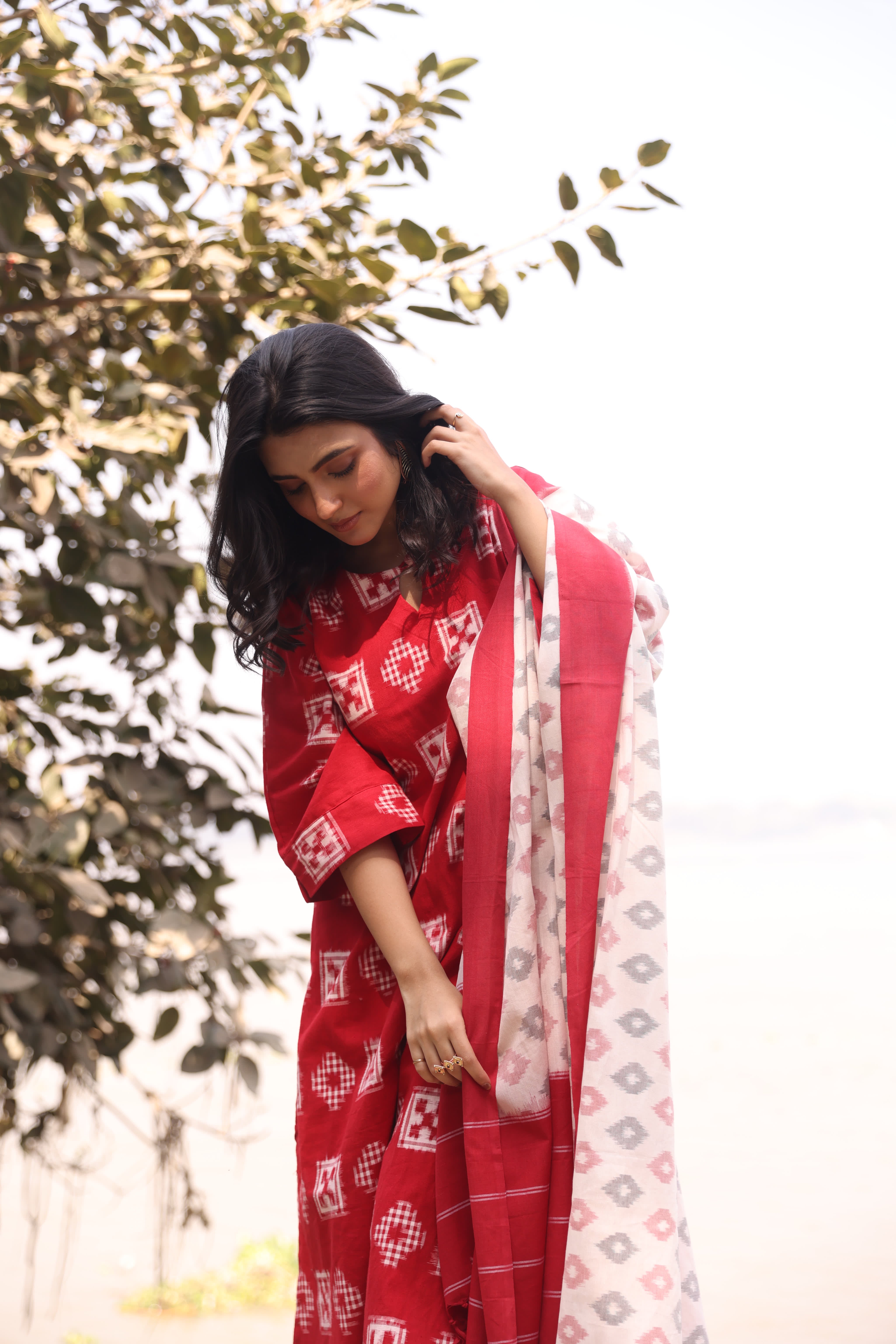 Sahaj - Red (Ikat Handloom Cotton)