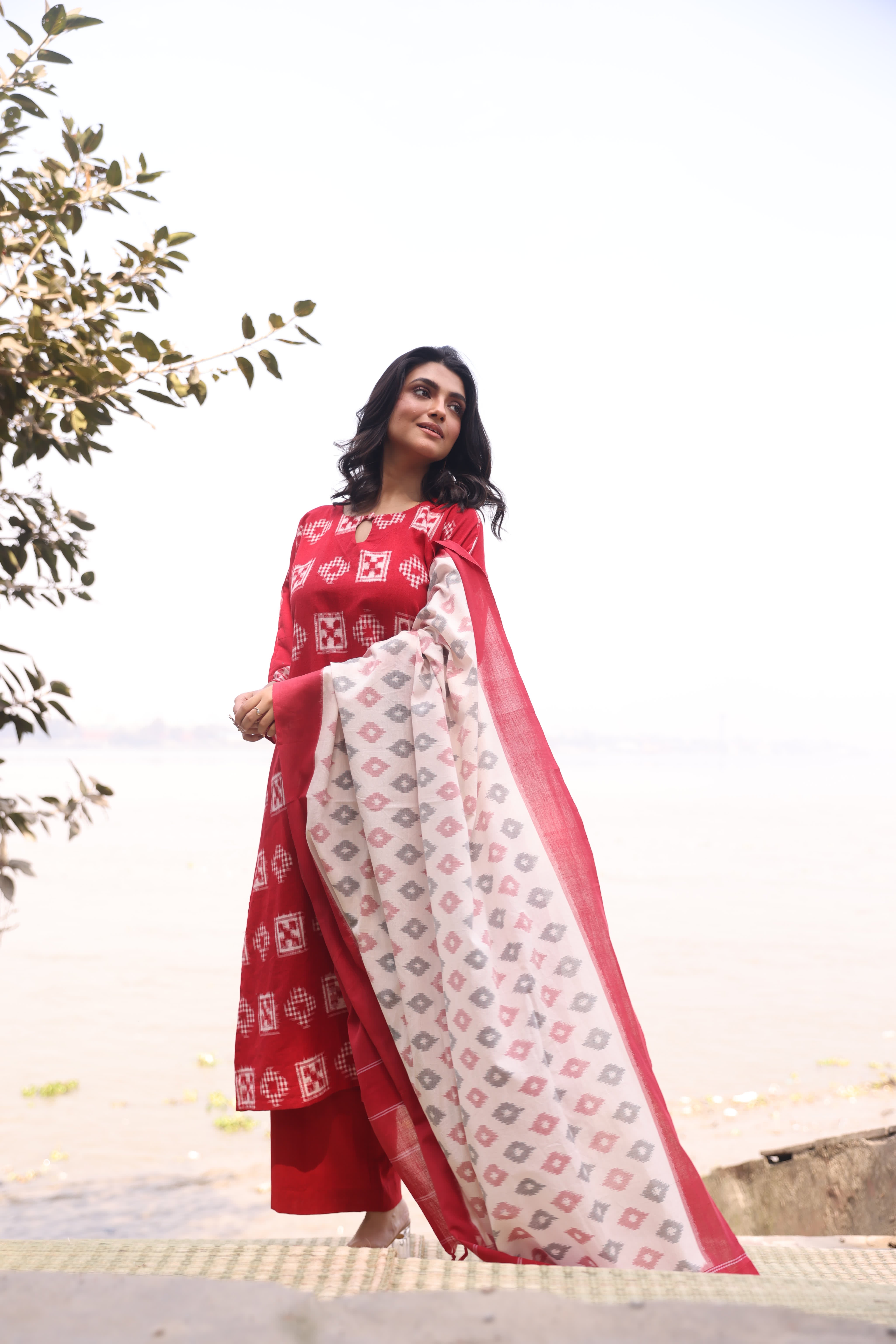 Sahaj - Red (Ikat Handloom Cotton)