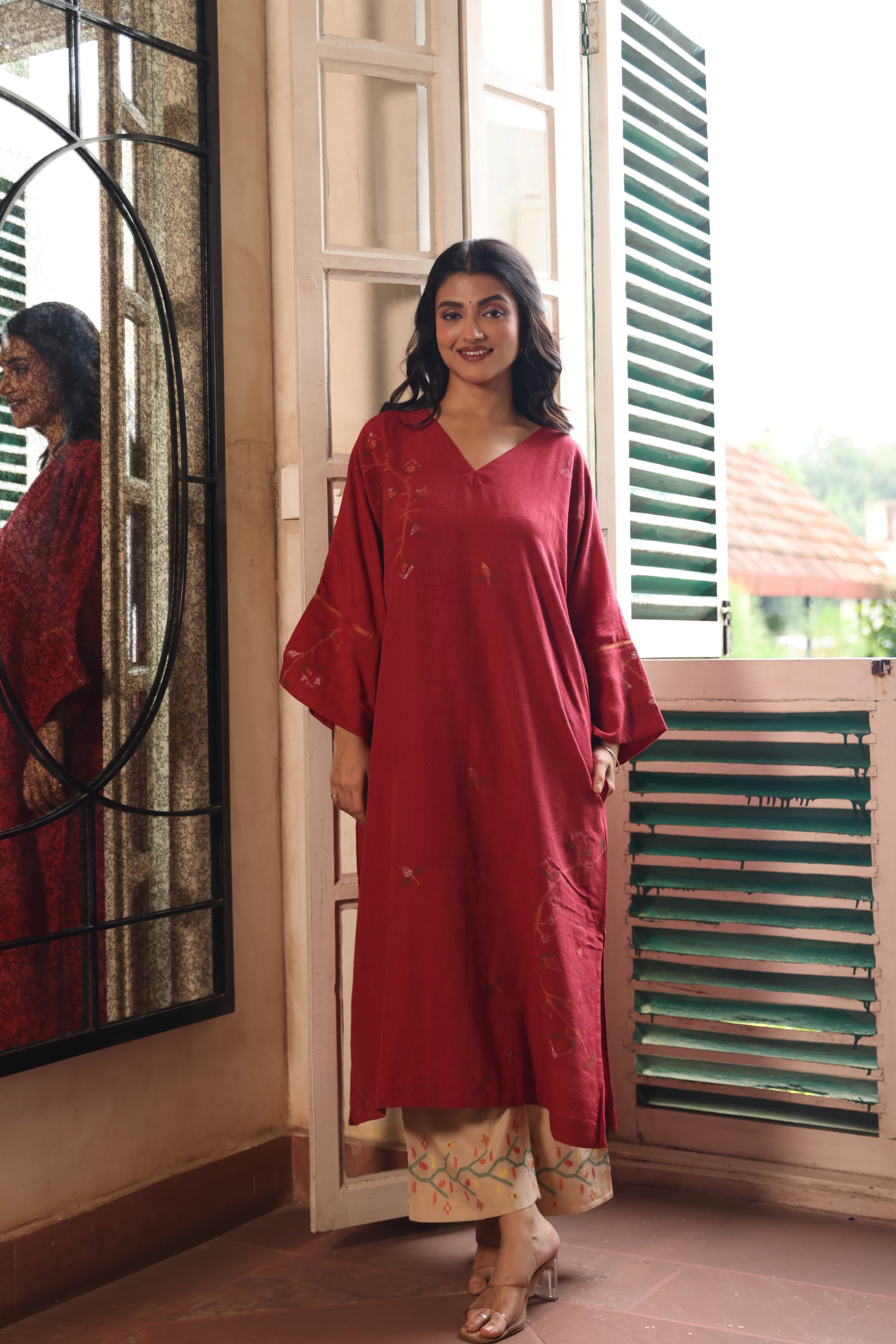 SURKH (Organic Cotton Jamdani Coord)