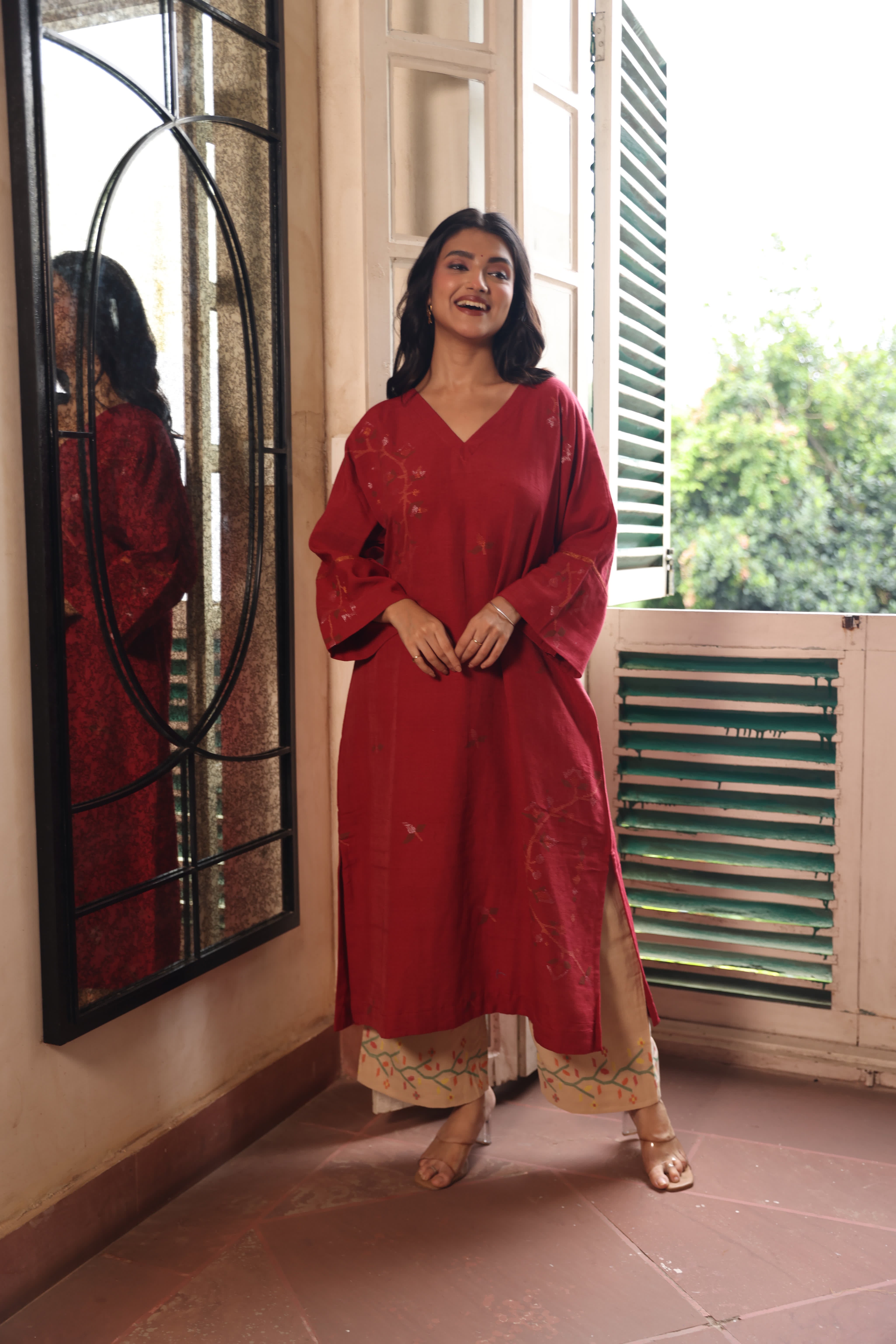 SURKH (Organic Cotton Jamdani Coord)