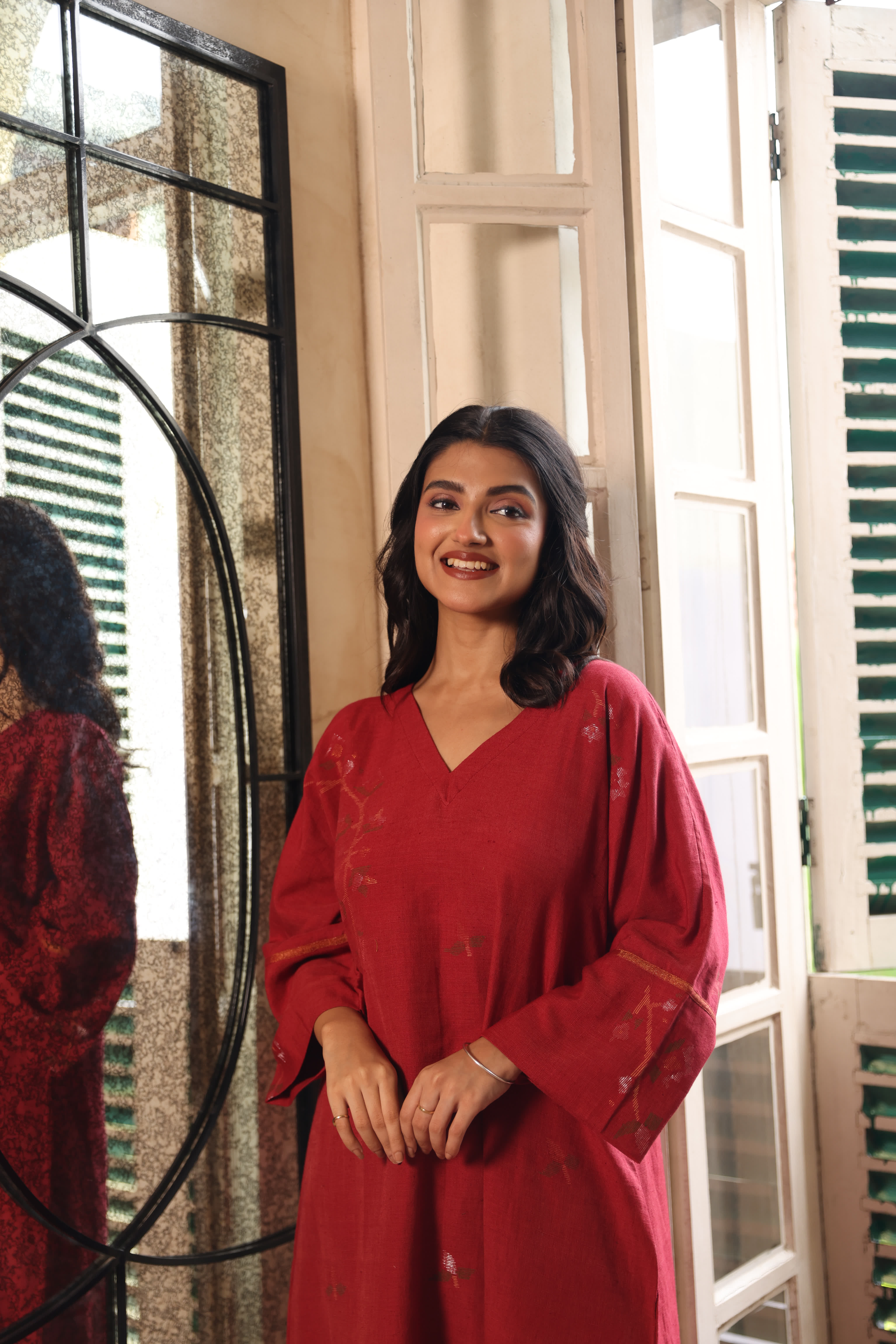 SURKH (Organic Cotton Jamdani Coord)