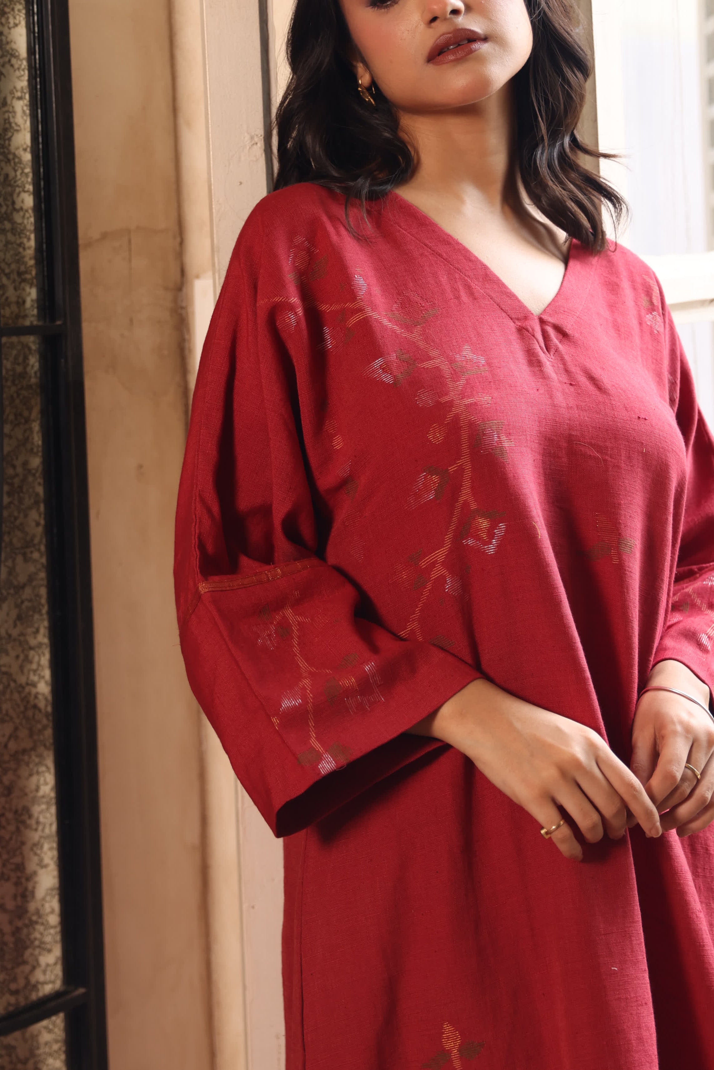 SURKH (Organic Cotton Jamdani Coord)