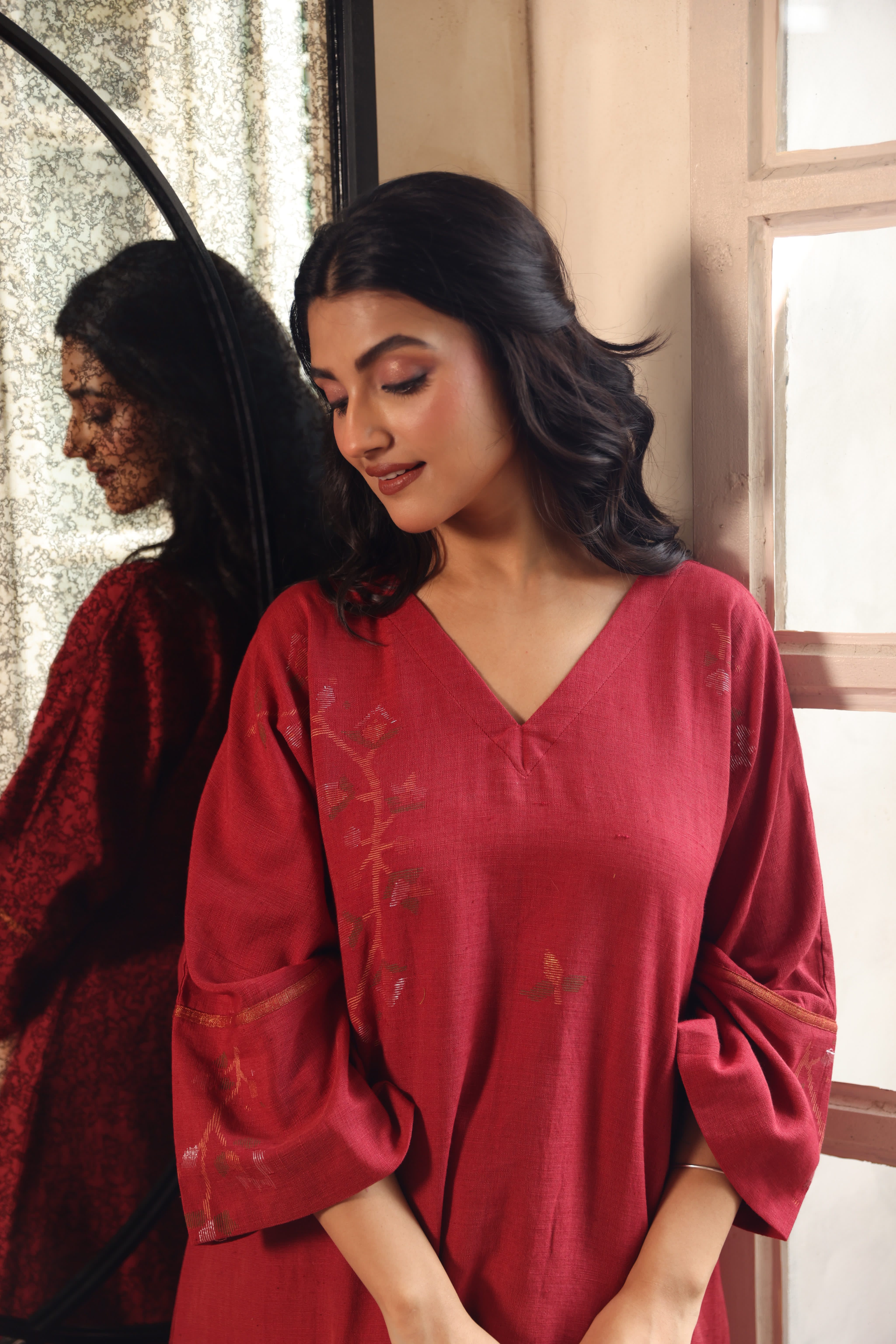 SURKH (Organic Cotton Jamdani Coord)