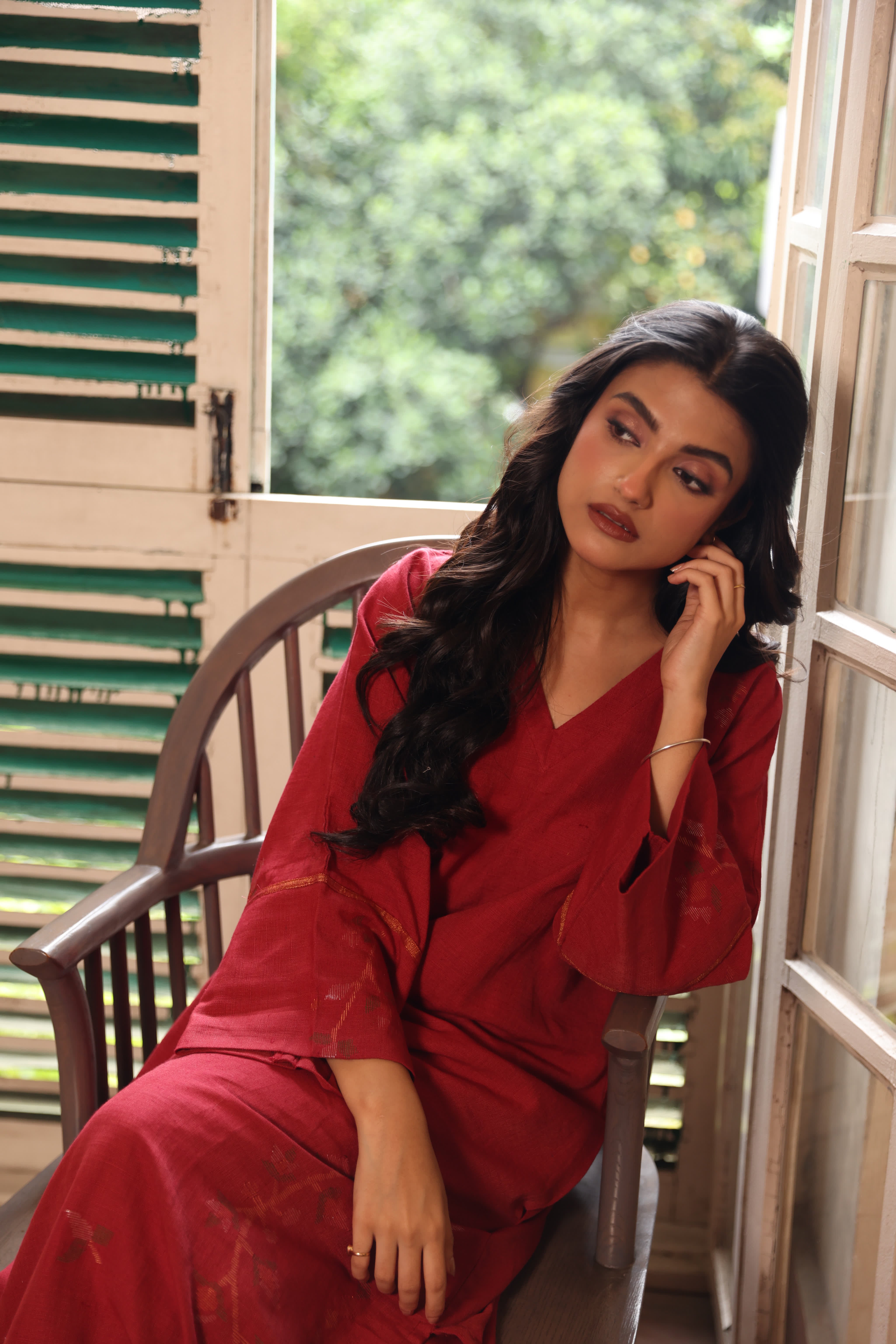 SURKH (Organic Cotton Jamdani Coord)