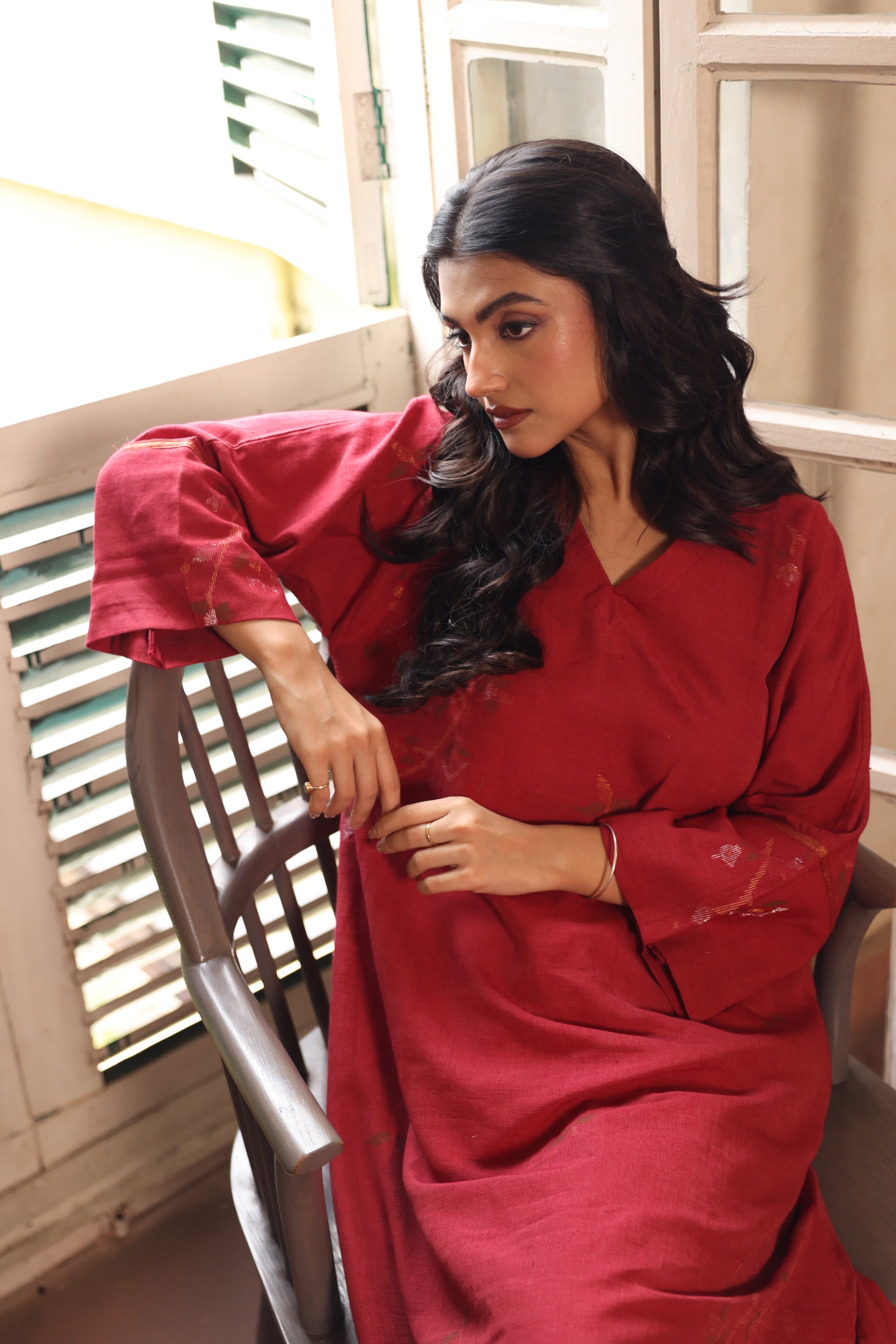 SURKH (Organic Cotton Jamdani Coord)