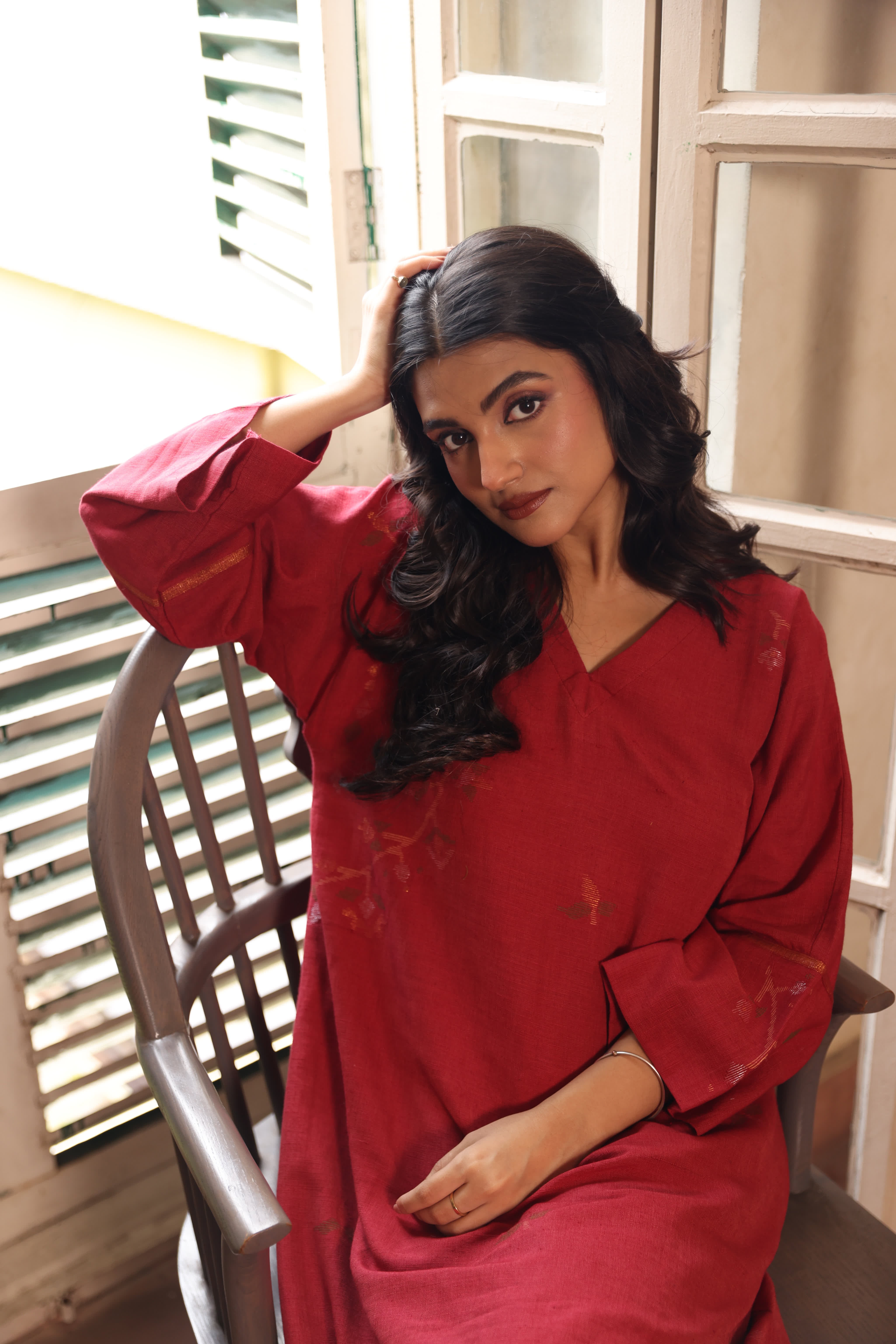 SURKH (Organic Cotton Jamdani Coord)